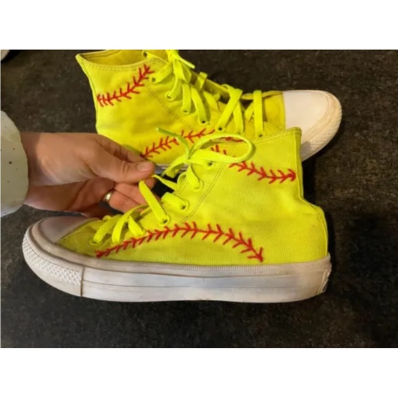 Softball converse lunarlon neon custom shoes - Picture 4 of 11